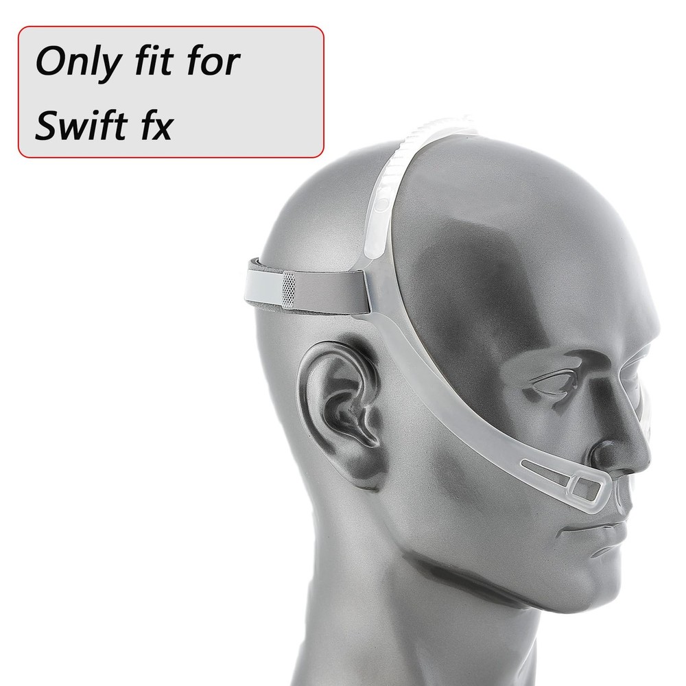 Bukpom 2 Pack Replacement Headgear Straps Compatible with One Size, Grey