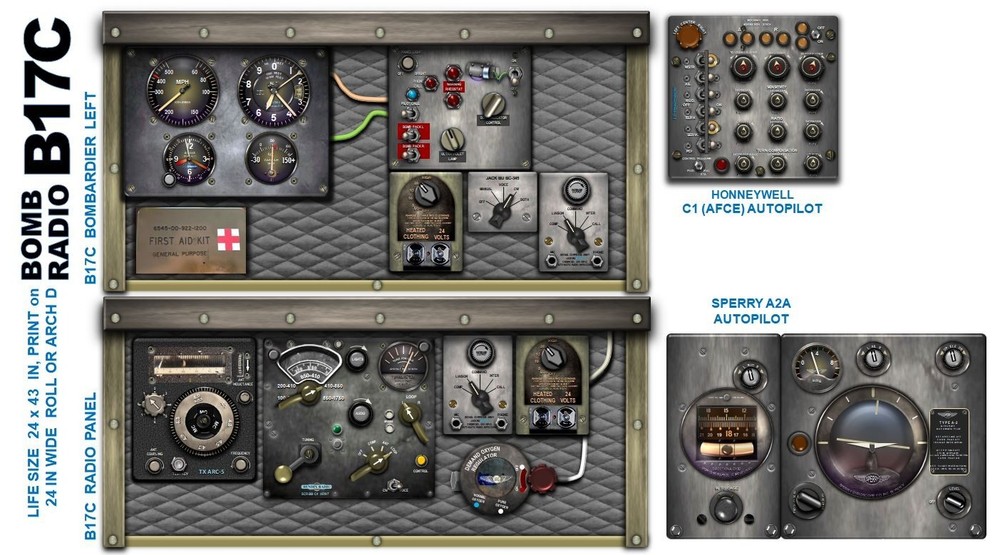 B17 FORTRESS COCKPIT instrument panel CDkit