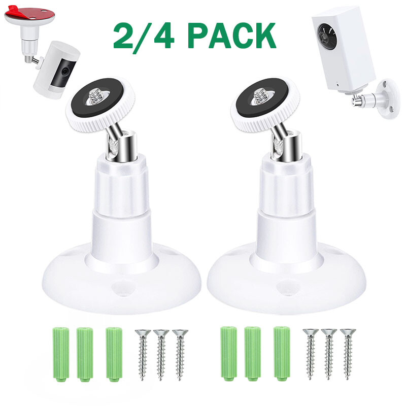 2/4pcs Universal Wall Mount Bracket for Security Camera with 1/4"Screw Connector
