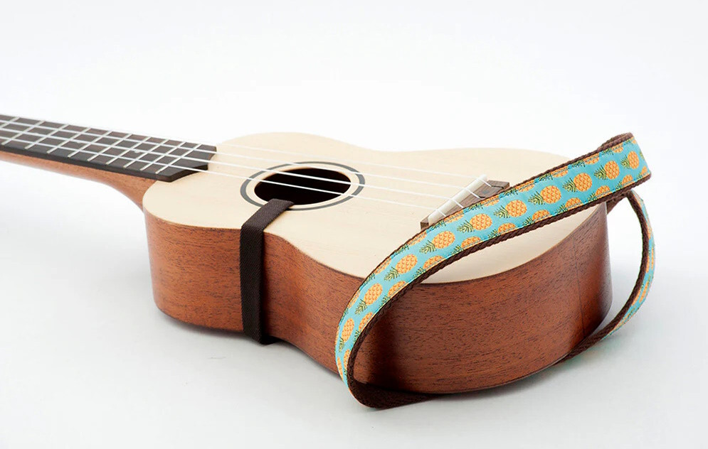RightOn! Vegan Leather Hook Ukulele / Mandolin Strap Pineapple NEW!