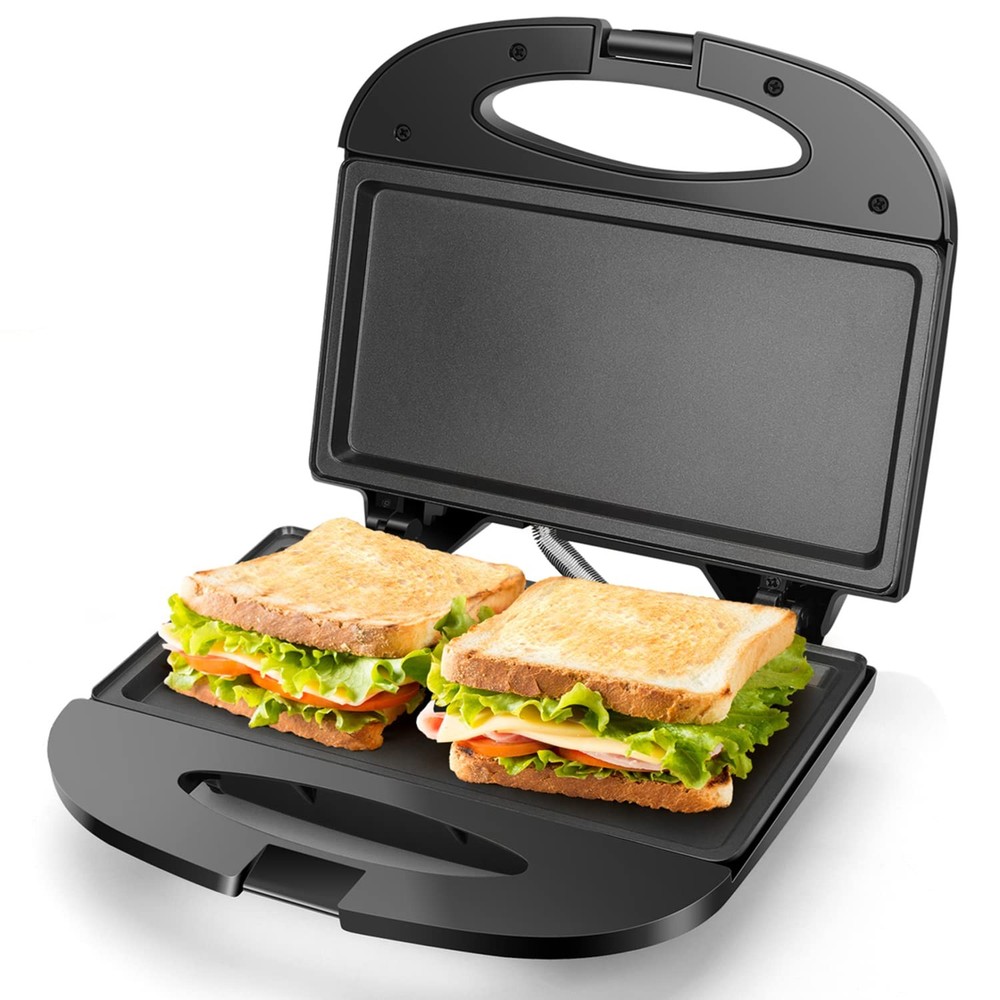 Sandwich Maker with Non-stick Deep Grid Surface for Egg, Ham, Steaks Compact