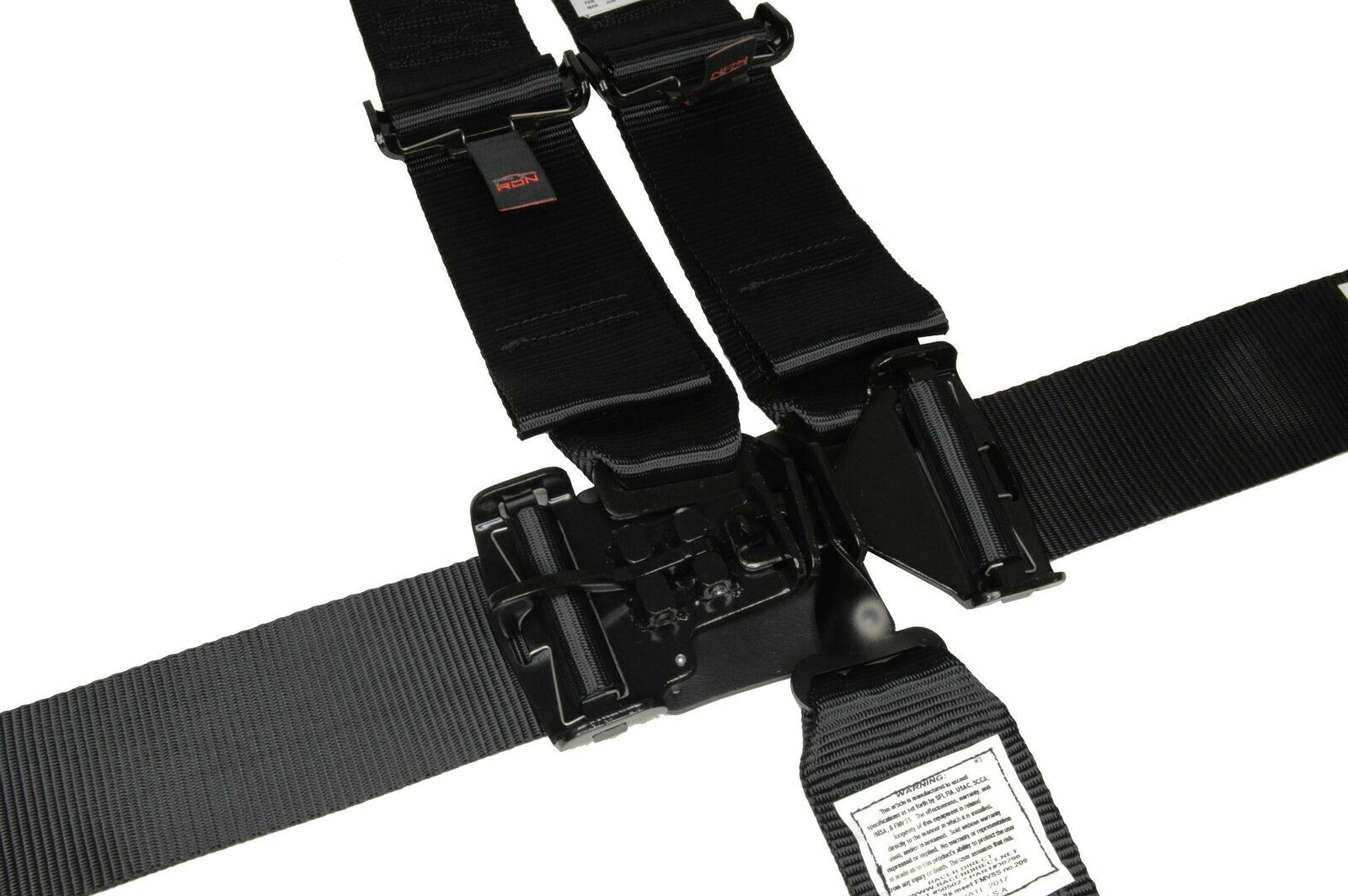 DIRT OVAL RACING HARNESS BELT SFI 16.1 LATCH & LINK FLOOR MOUNTED 5 POINT BLACK