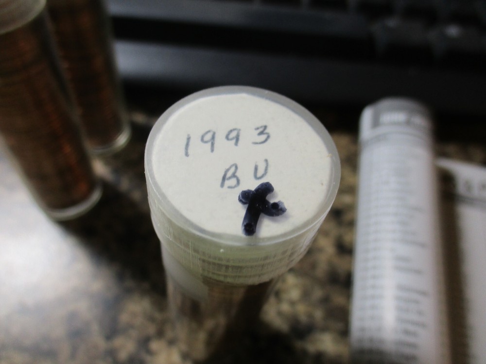 1993 LINCOLN CENT ROLL GEM BU   MM