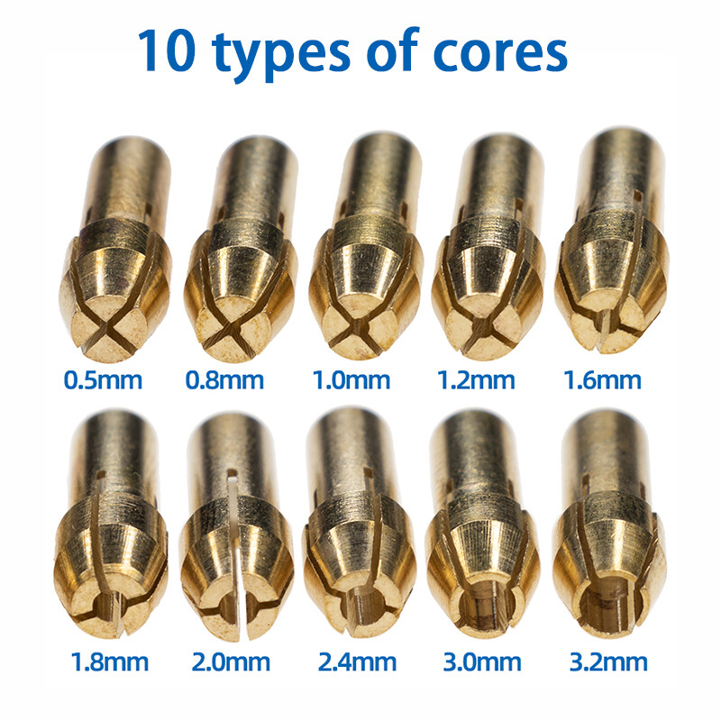 Micro Brass Drill Chuck Set Interchangeable Chuck Collet Core for Rotary Tool