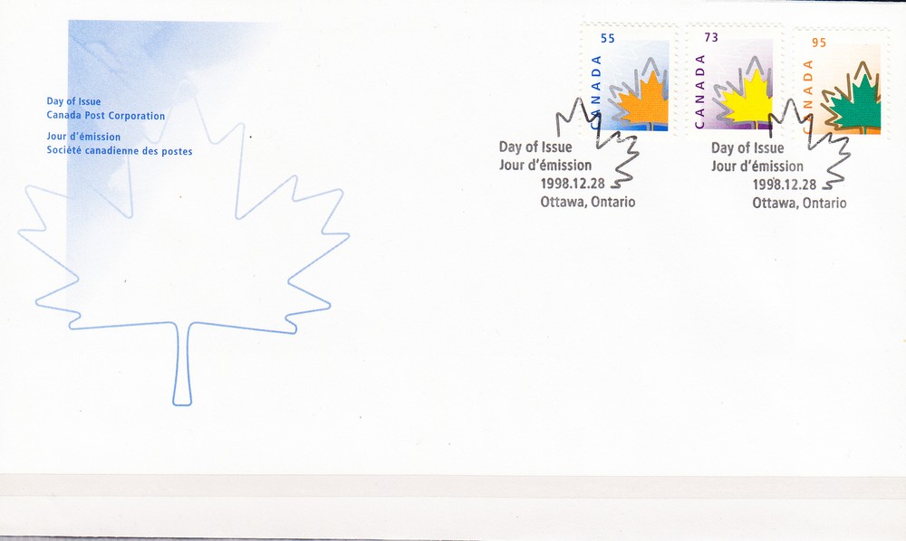 W CANADA 1684-1686 FDC MAPLE LEAF
