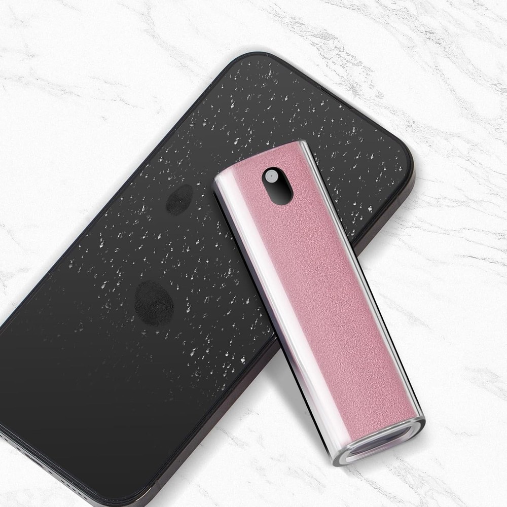 Lipstick-Sized Pink Screen Cleaner with Transparent Shell - Easy Carry Solution