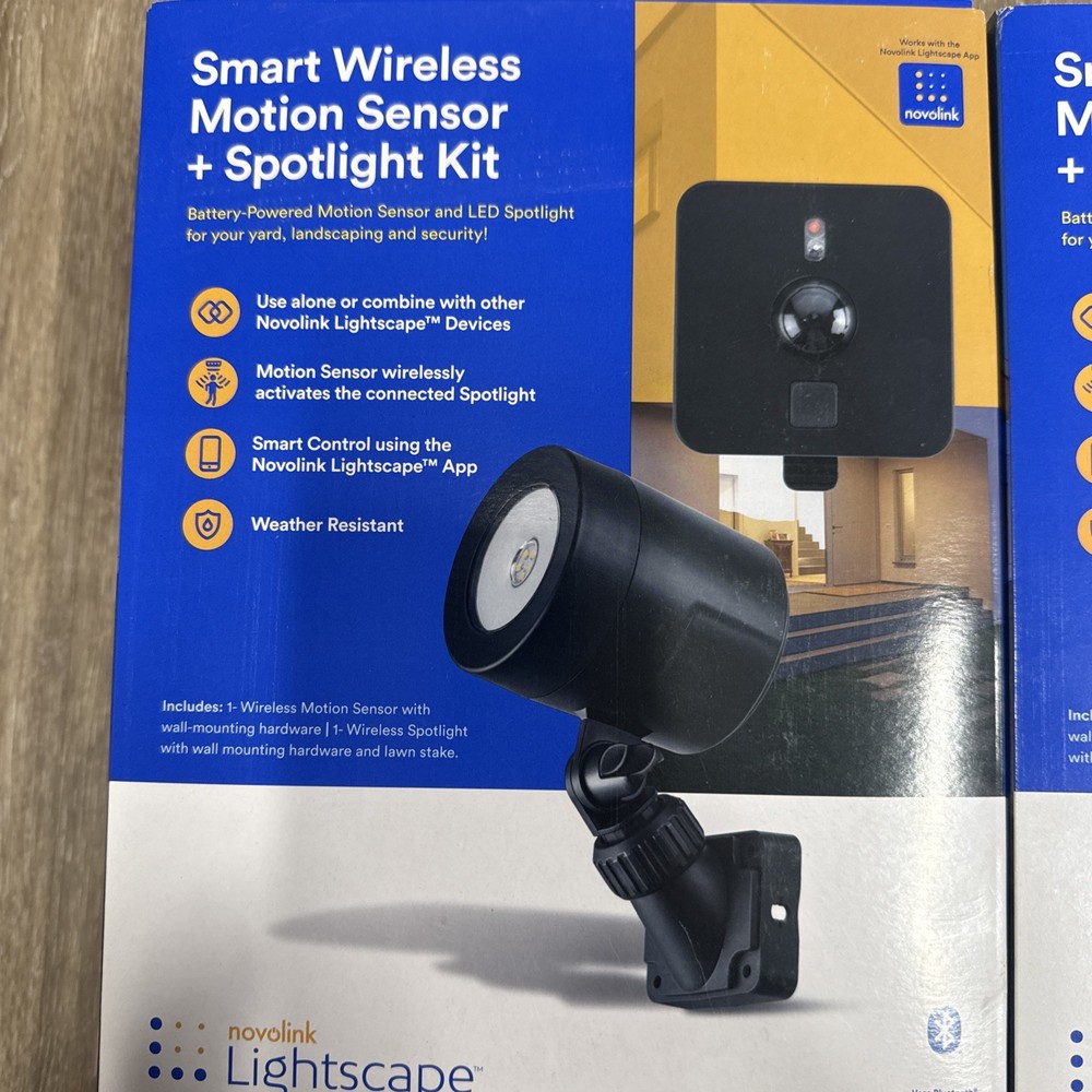 2-Pack Novolink Lightscape Smart Wireless Motion LED Spotlight Kit Bluetooth