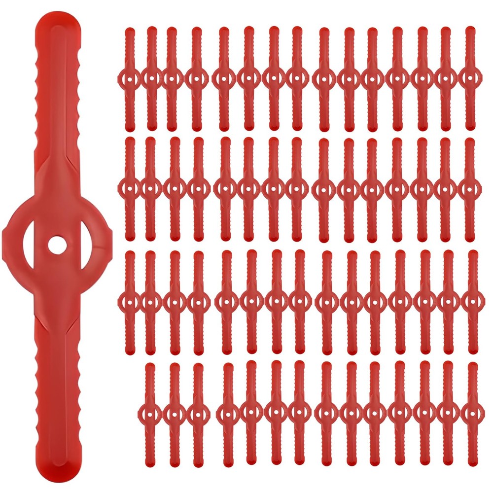 60 Pcs String Trimmer Head Blades Replace, Weed Eater Wacker Blades Plastic Repl