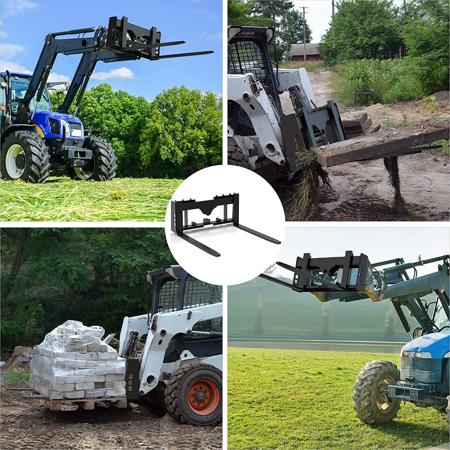 2 Packs 48" Pallet Fork Blades Forklift Blades for Skid Tractors Loaders 4000lbs