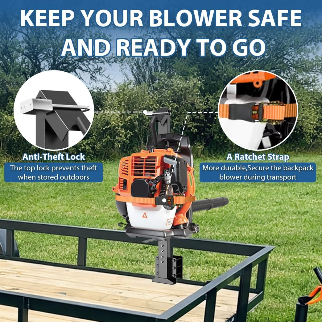 Heavy Duty Backpack Blower Rack, Leaf Blower Rack Holder for Trailers, Backpack