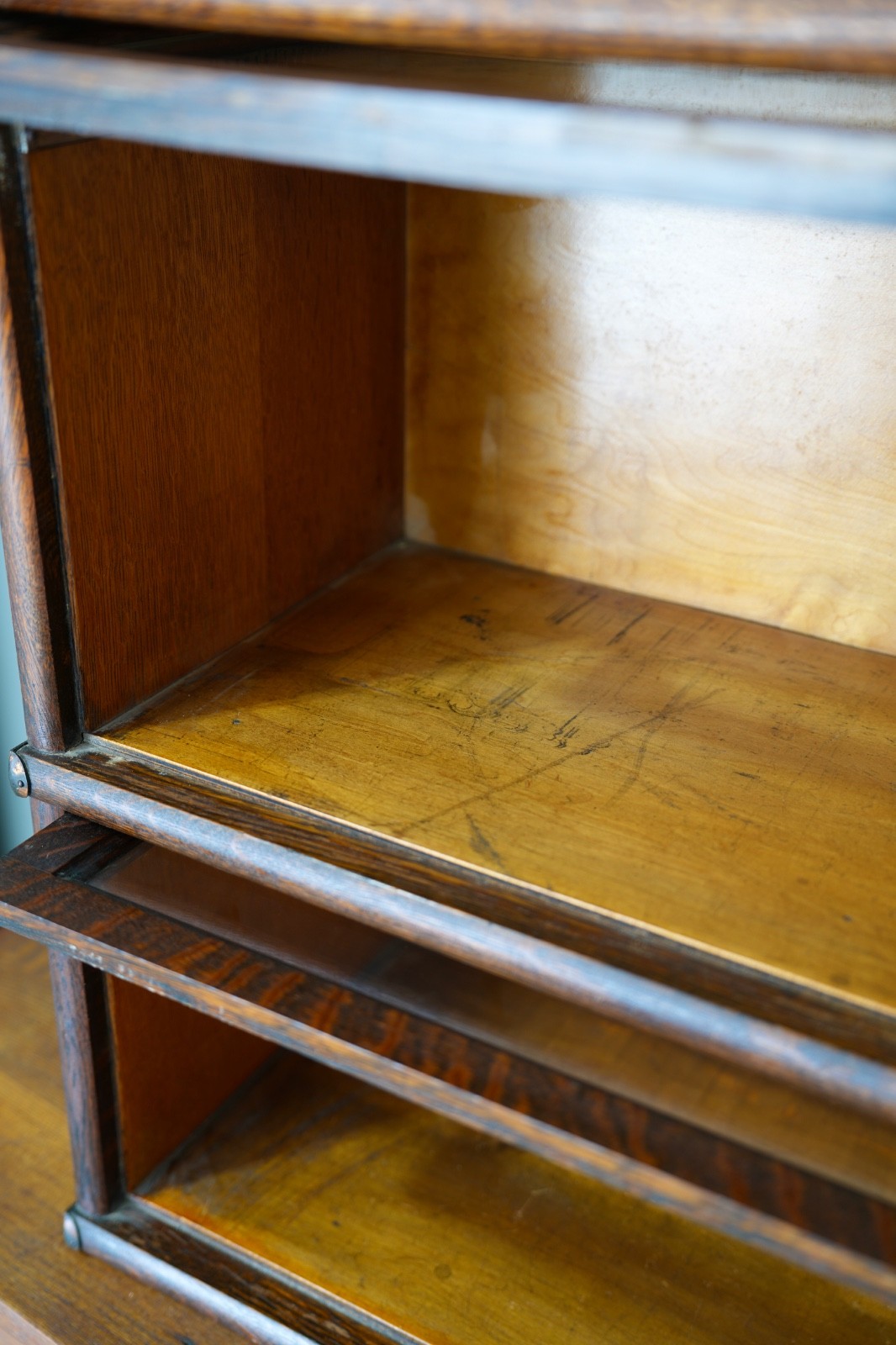 Vintage Macey Lawyer Barrister Bookcase shelf wood Cabinet Glass Doors Antique