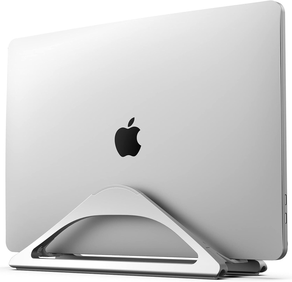 HumanCentric Vertical Laptop Stand for Desks (Silver) | Adjustable Silver