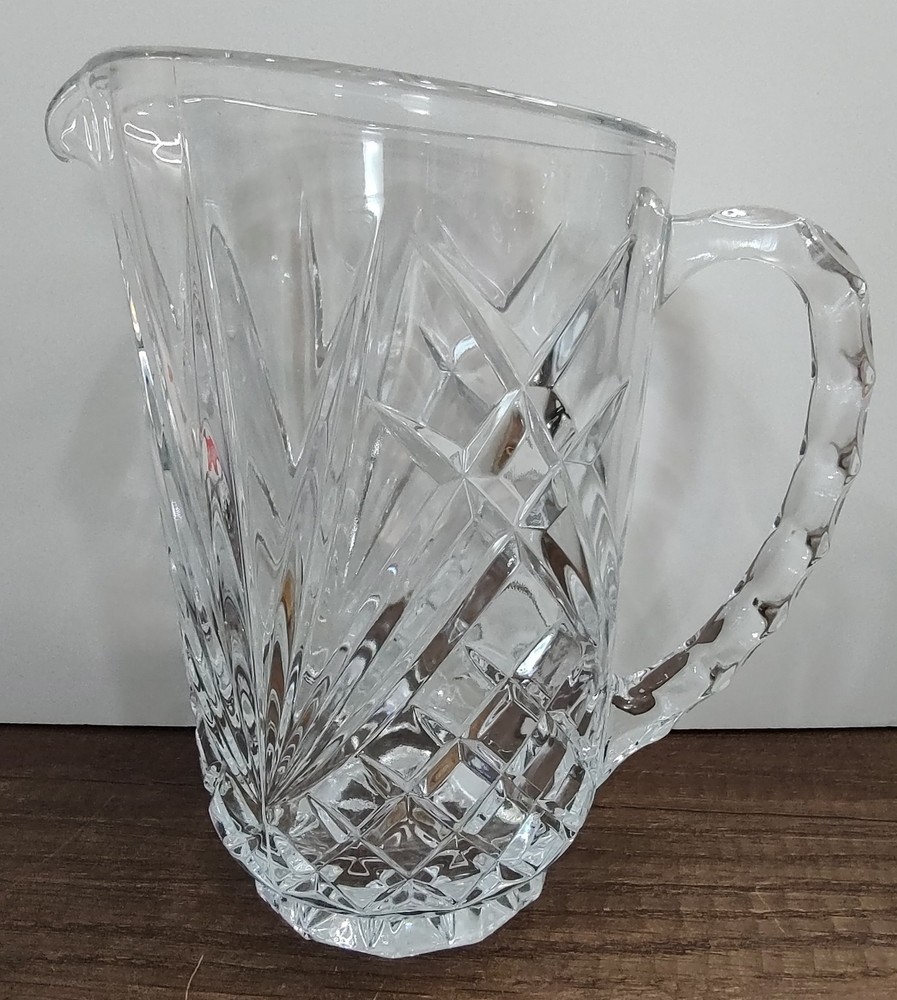 Cut Glass pitcher by Cristal d'Arques Textured Handle