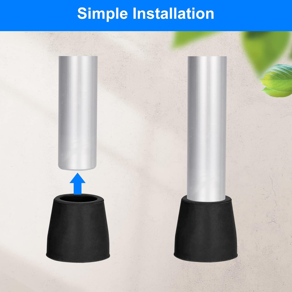 Walker Tips (4-Pack), 1 1/8'' Heavy Duty Rubber Replacement Tips for Walker, Com