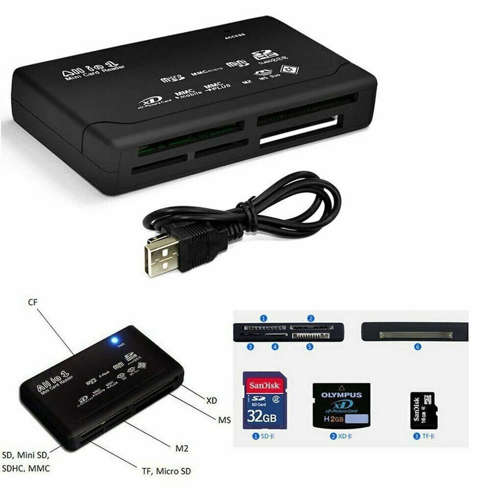 Memory Card Reader Mini 26-IN-1 USB 2.0 High Speed For CF xD SD MS SDHC LOT