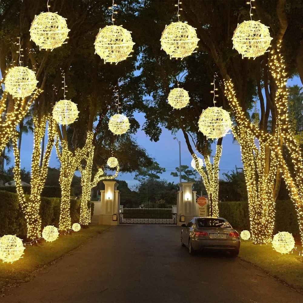 Outdoor Christmas String Lights,Spherical Tree Garden Spherical Lights