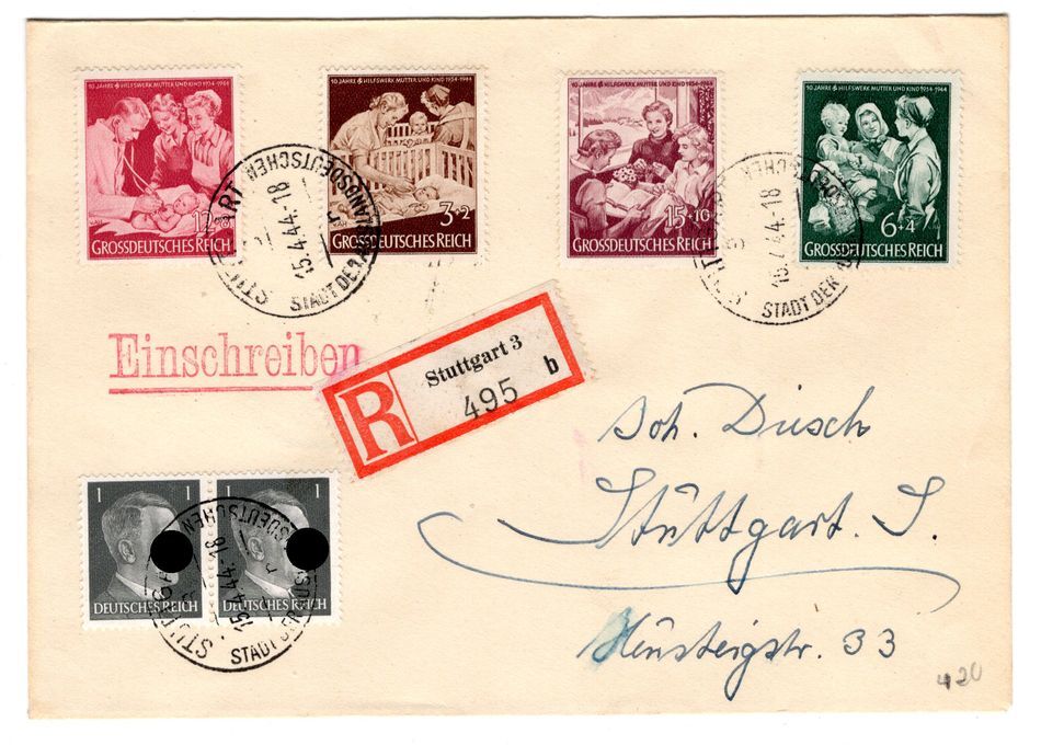 DR-3.Reich 869/72OR Beautiful Document (CA0596)