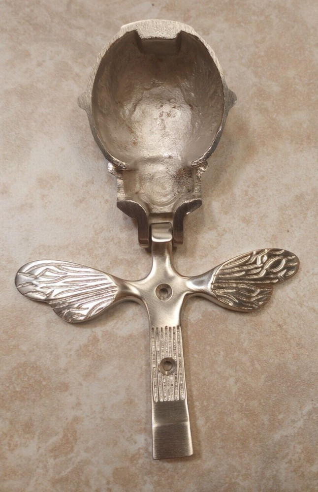 Decorative Solid Brass Bee Hardware Door Knocker Satin Nickel