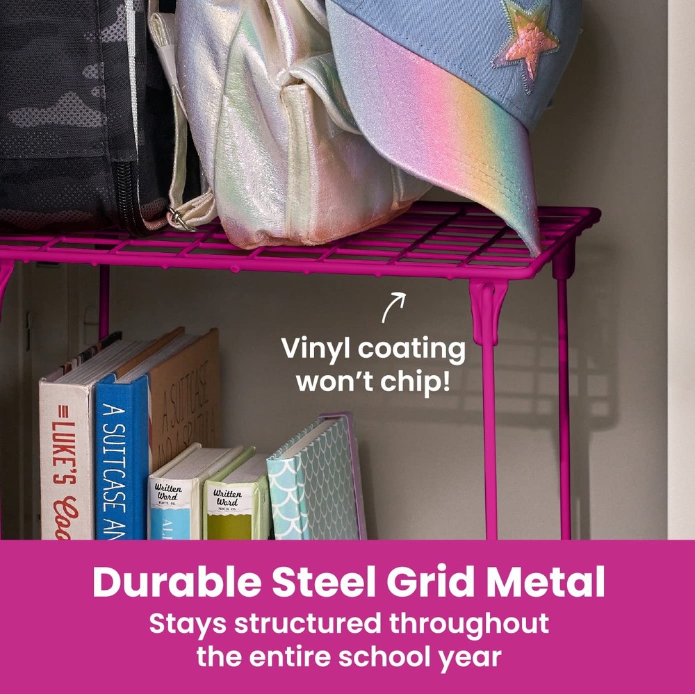 Lockermate Stac-a-shelf Locker Organizer Shelf, Stackable, Extra Tall,