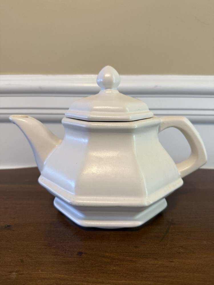 Vintage White Sutton Tea Pot Ceramic
