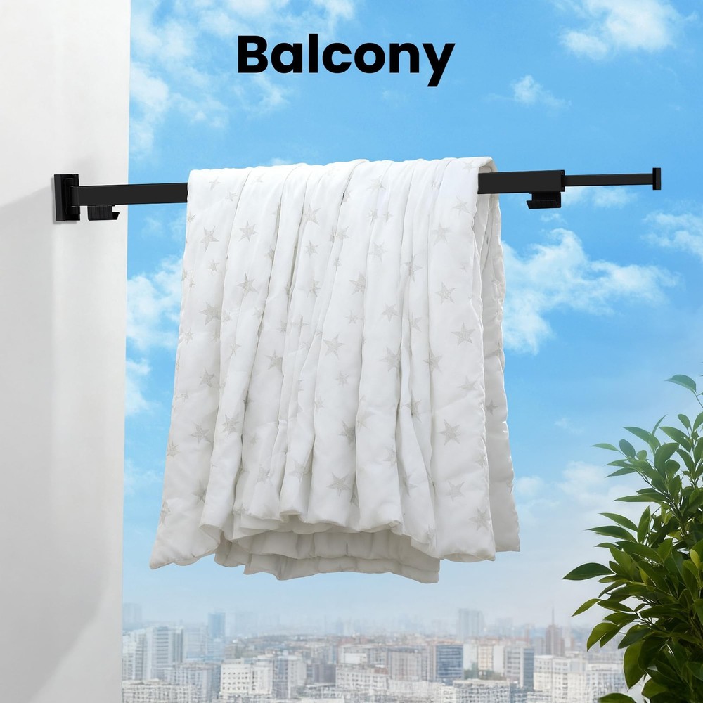 Clothes Drying Rack Wall Mounted, Retractable Collapsible(Tri-Fold) Space Sav...