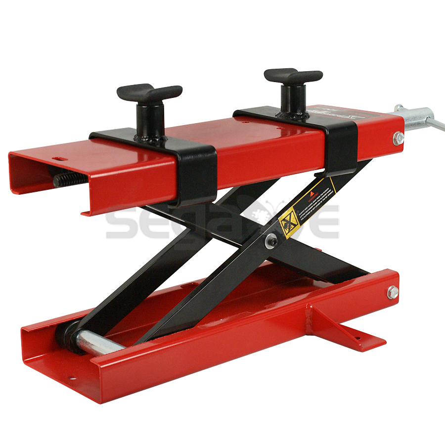Wide Deck 1100 LB Motorcycle Center Scissor Lift Jack Hoist Stand Bikes ATVs