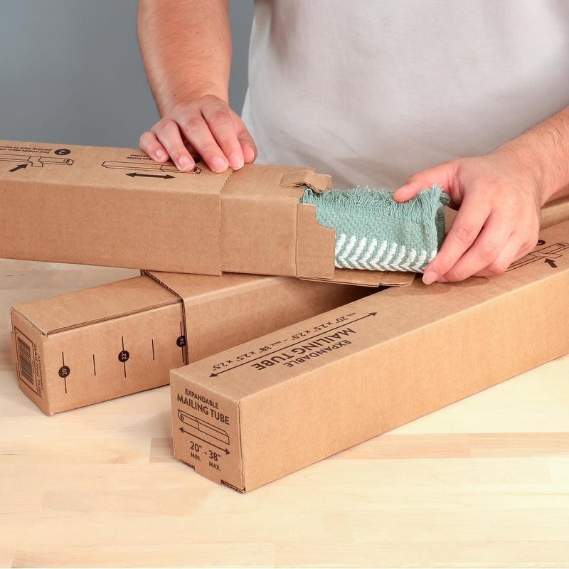 Corrugated Telescoping Shipping Tubes 6 Count Durable Adjustable Packing New