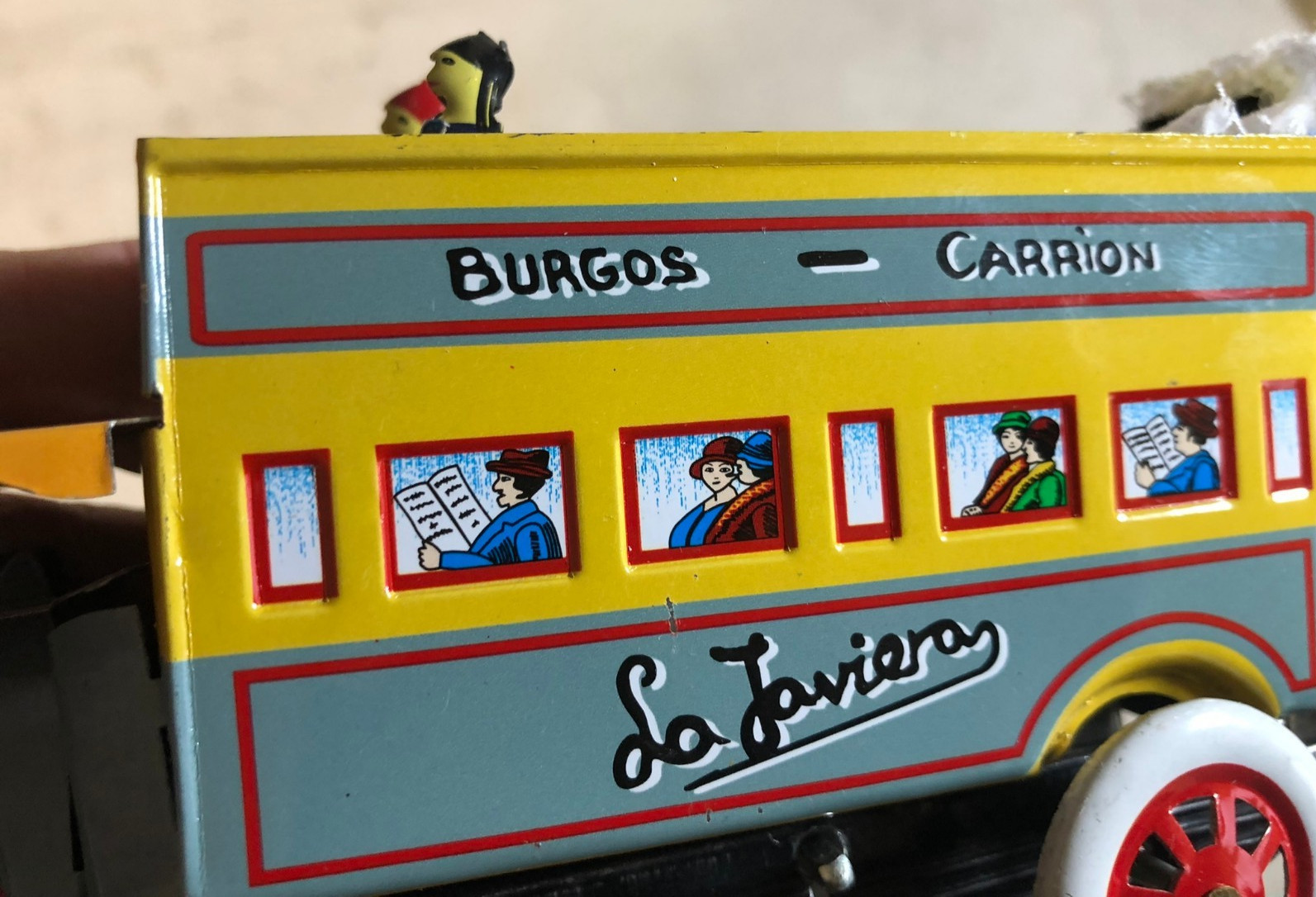 Paya Bus La Javiera 1930 Reproduction Vintage Wind-Up Tin Toy (C)