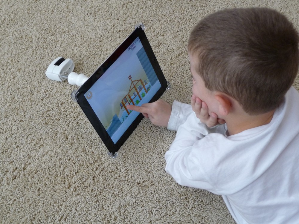 iPad Tripod Mount / Bracket - Works with or without case Otterbox compatible