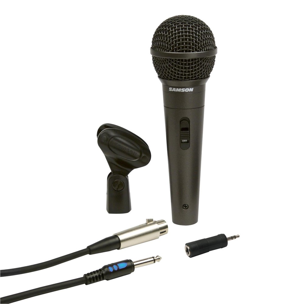 Samson M10 Dynamic Vocal Handheld Microphone Mic w Tripod Boom Stand Cables Pack