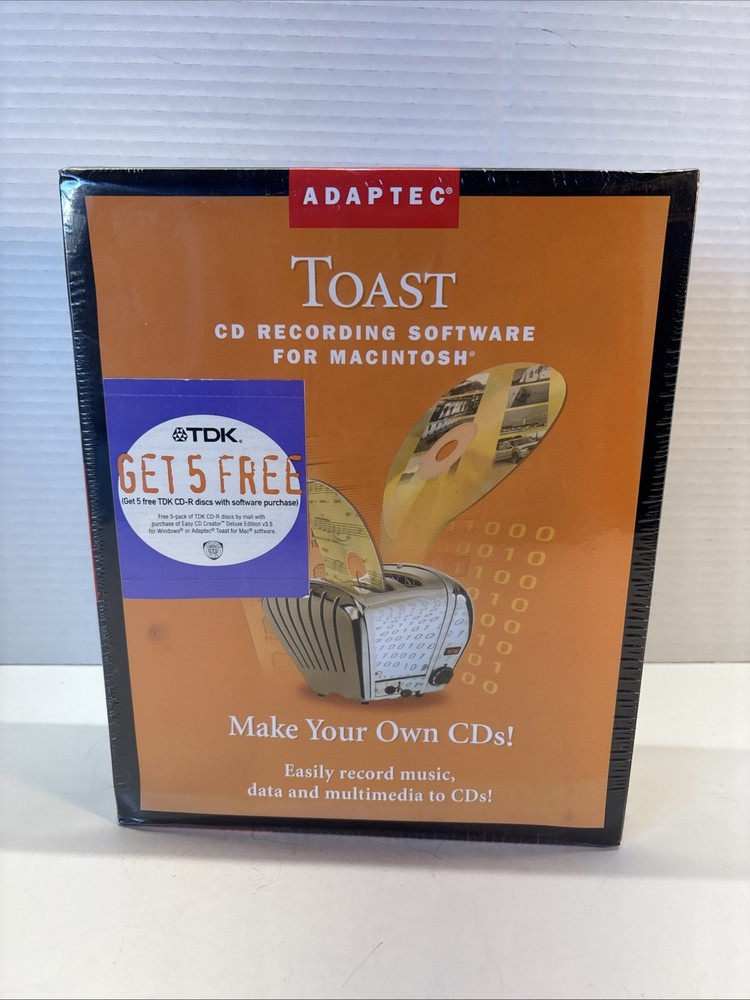 (NEW SEALED!) Adaptec Toast  Software for Mac Big Box CD Recording