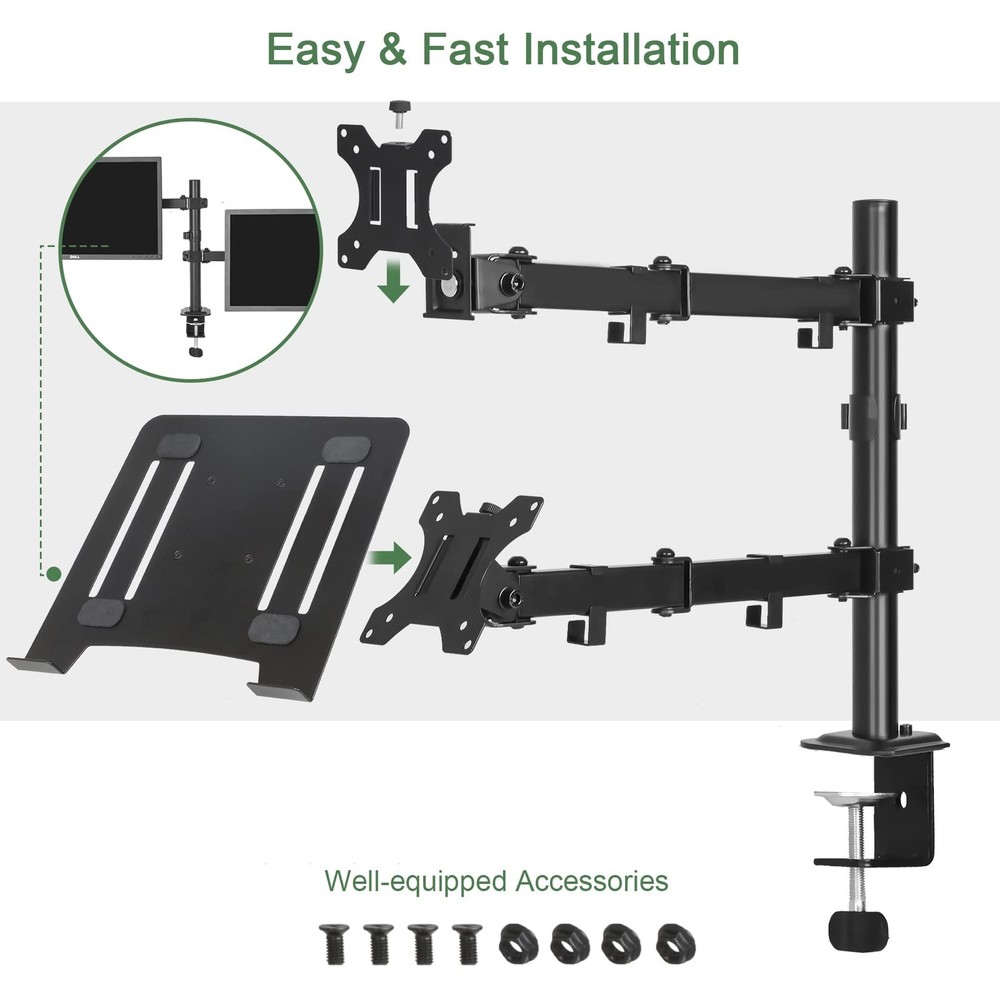 "Monitor & Laptop Mount Fully Adjustable Stand 13""-27"" LCD"