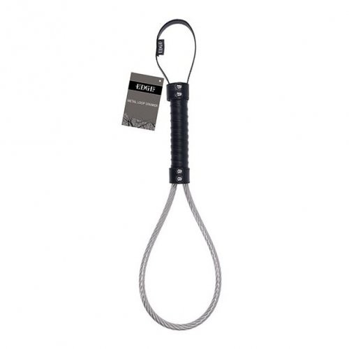 Sportsheets Edge Metal Loop Spanker - Silver/Black