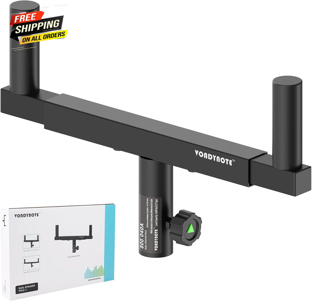 Dual Speaker Mount Bar Mounting Fork Bracket Speaker Pole Width Adjustable 💪