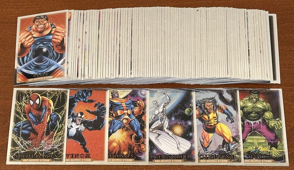 2024 Marvel Masterpieces '92 Platinum Complete Base Set 1-100 (Plus Error Cards)