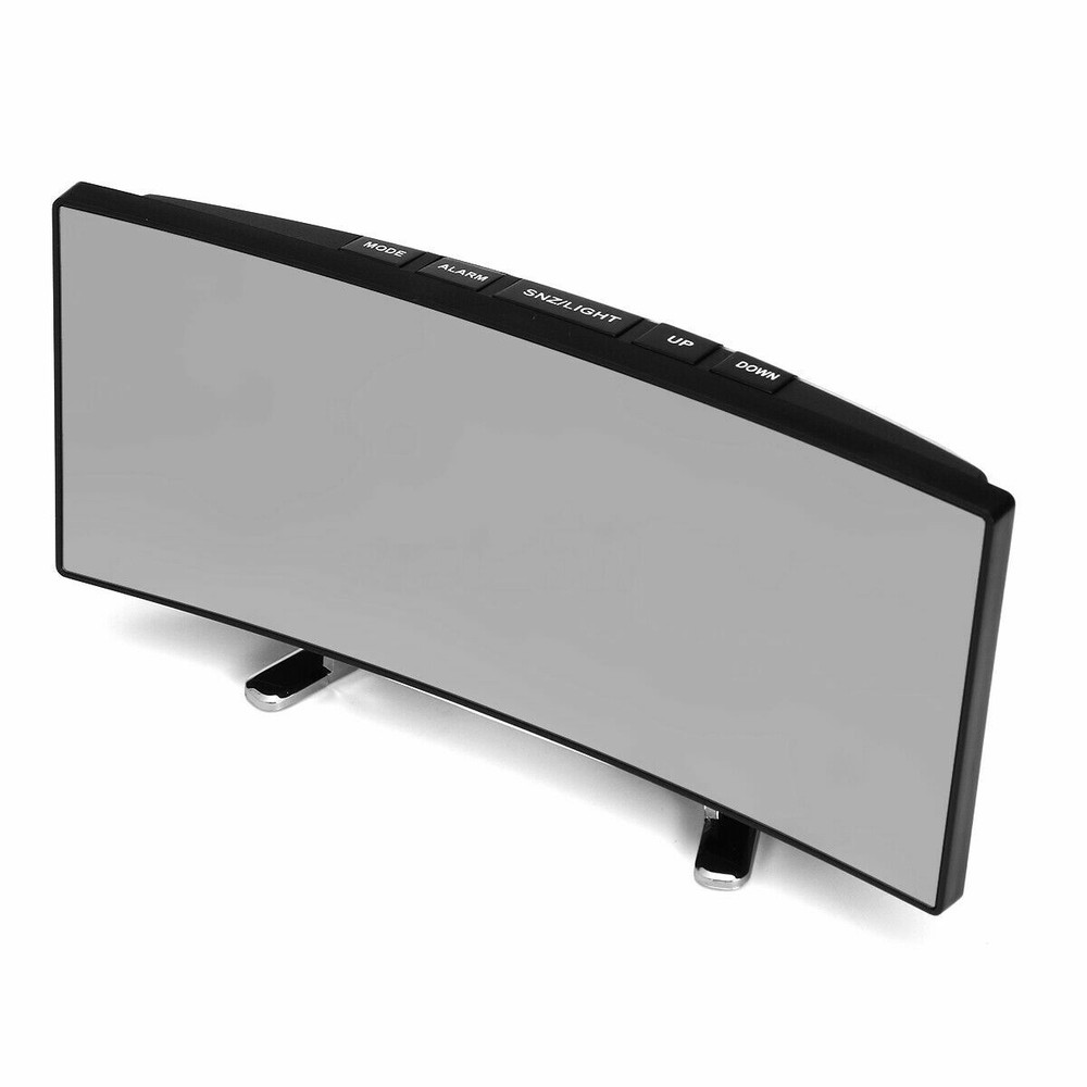 Digital Alarm Clock LED Mirror Display Temperature Snooze Bedroom Table USB