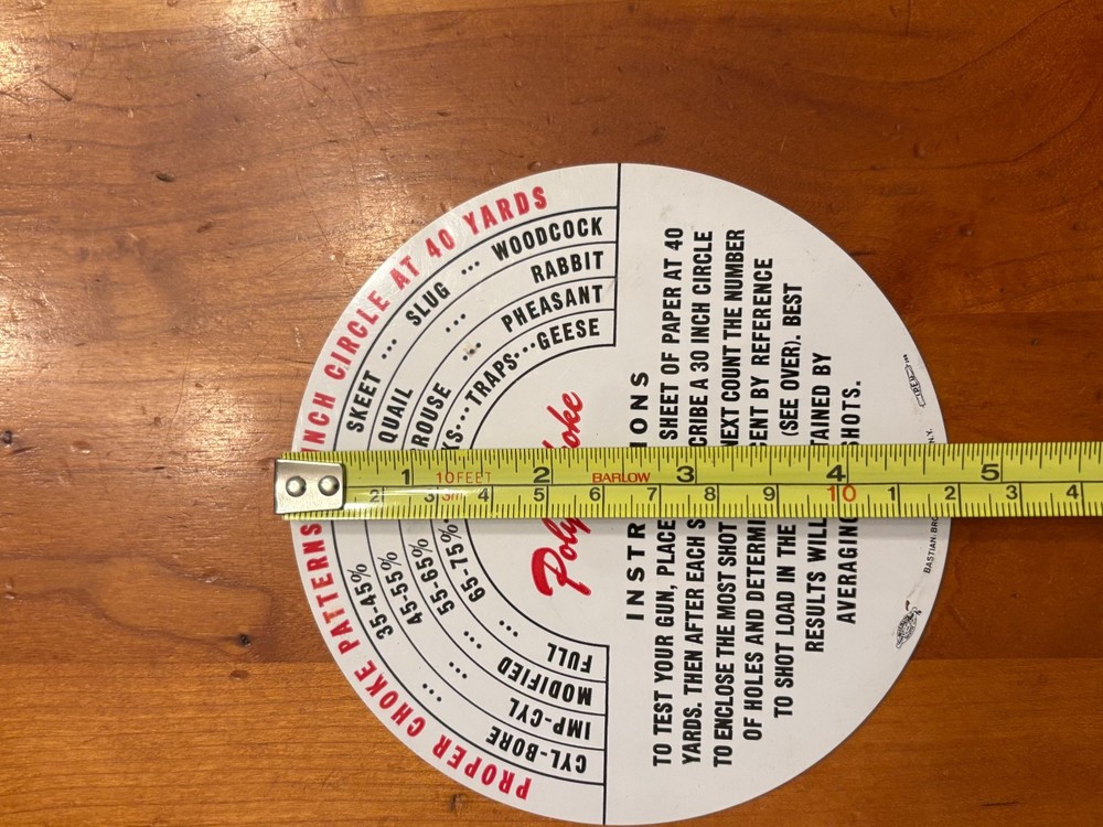 1956 Poly Choke Pattern Guide Plastic Disc Wheel Tool Vintage