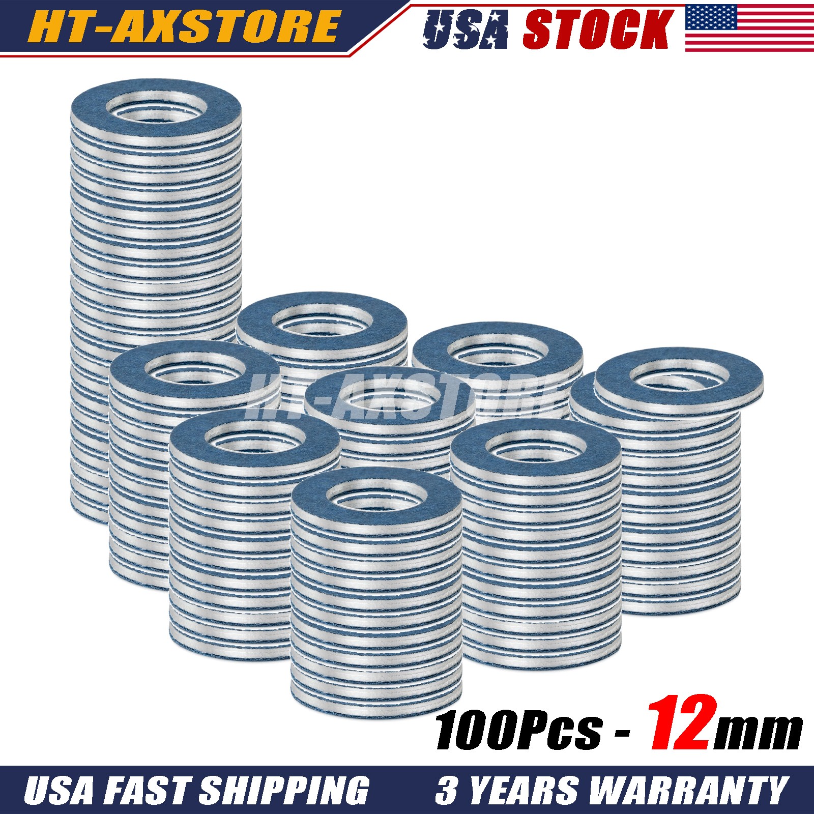 100PCS 12mm Oil Drain Plug Washer Gasket 90430-12031 For Toyota Lexus SCION US