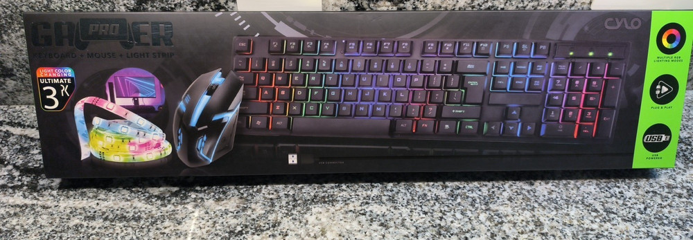 Gamer Pro Keyboard + Mouse + Light Strip