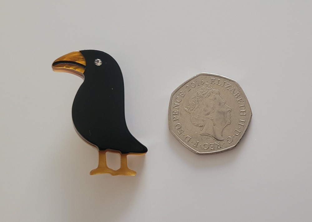 Acrylic bird brooch