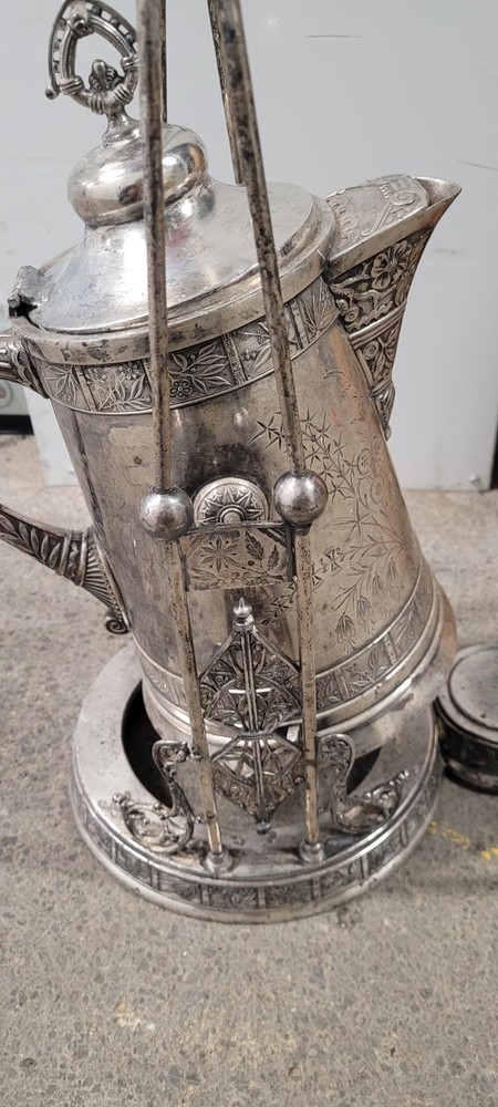 Victorian Pairpoint MFG Co Quadrouple Silverplate tilting pitcher set