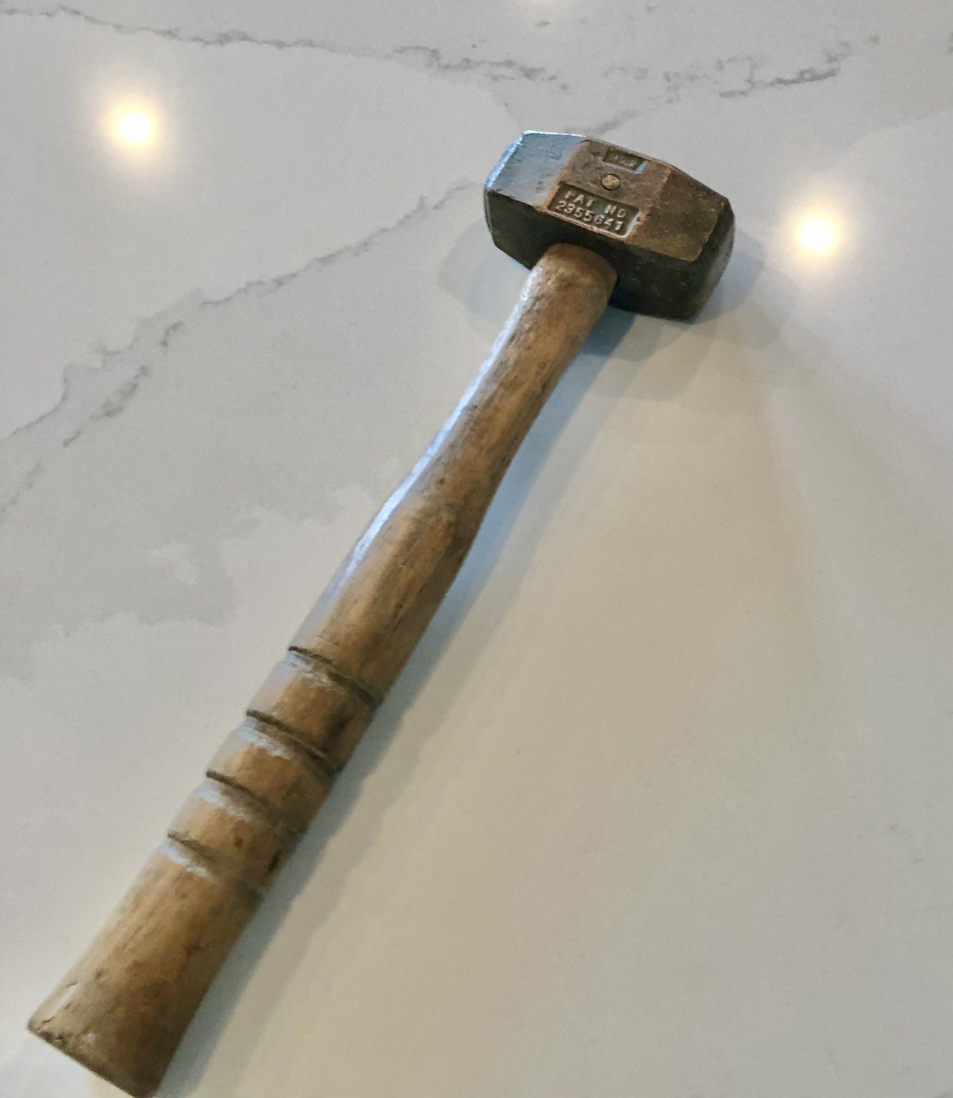 Vintage WWII era Victory Safety Hammer Corp No. 2 brass hammer, Antique Hammer