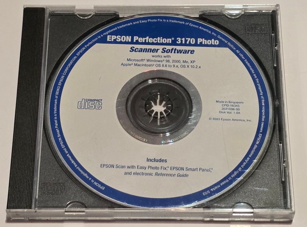 EPSON Perfection 3170 Photo Scanner Software