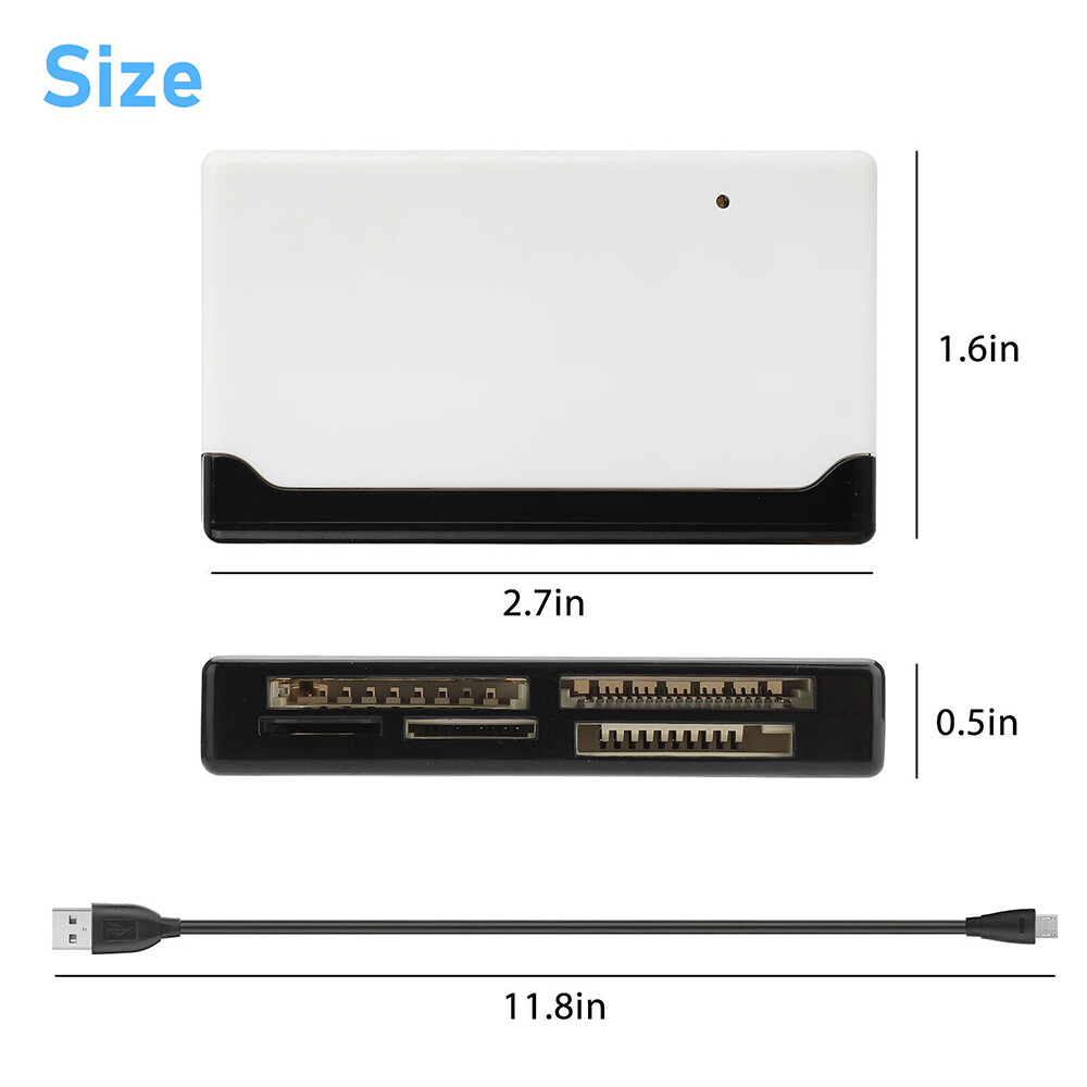 6in1 Card Reader Hub USB 2.0 Type C Micro SD TF CF Smart Memory Adapter Computer