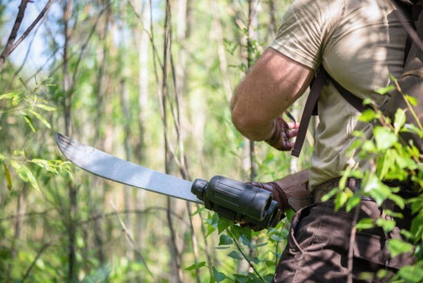 2 Pc Machete 24" & Protective Sheath Plain Edge Brush Gardening Survival Hunting