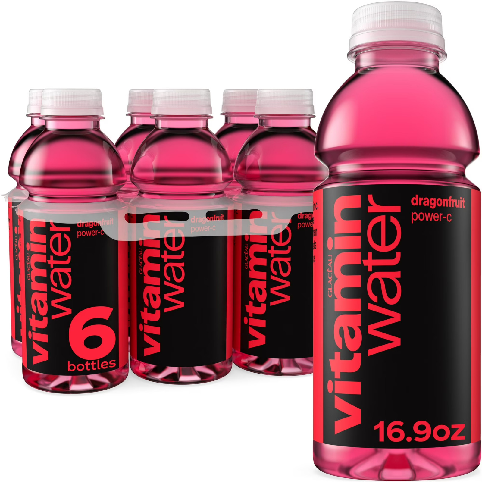 Vitaminwater Power-C Dragonfruit Flavored Water Beverage, 16.9 fl oz, 6 Pack Bot
