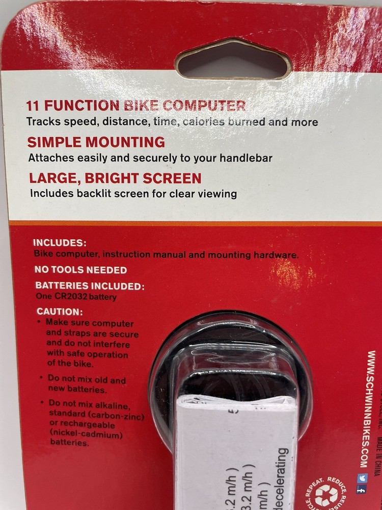 New Schwinn Wired Basic Computer - Calorie Burn Tracker -Measures Distance/Speed
