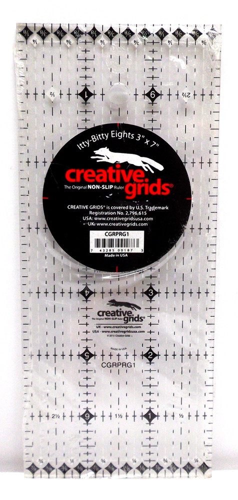 CREATIVE GRIDS Itty-Bitty Eights RULER 3" x 7" Acrylic Rectangle Template Quilt