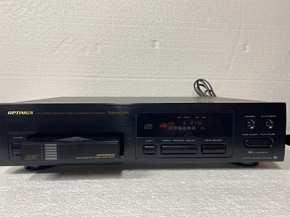 Optimus CD-7250 Automatic CD 6 Disc Changer TESTED