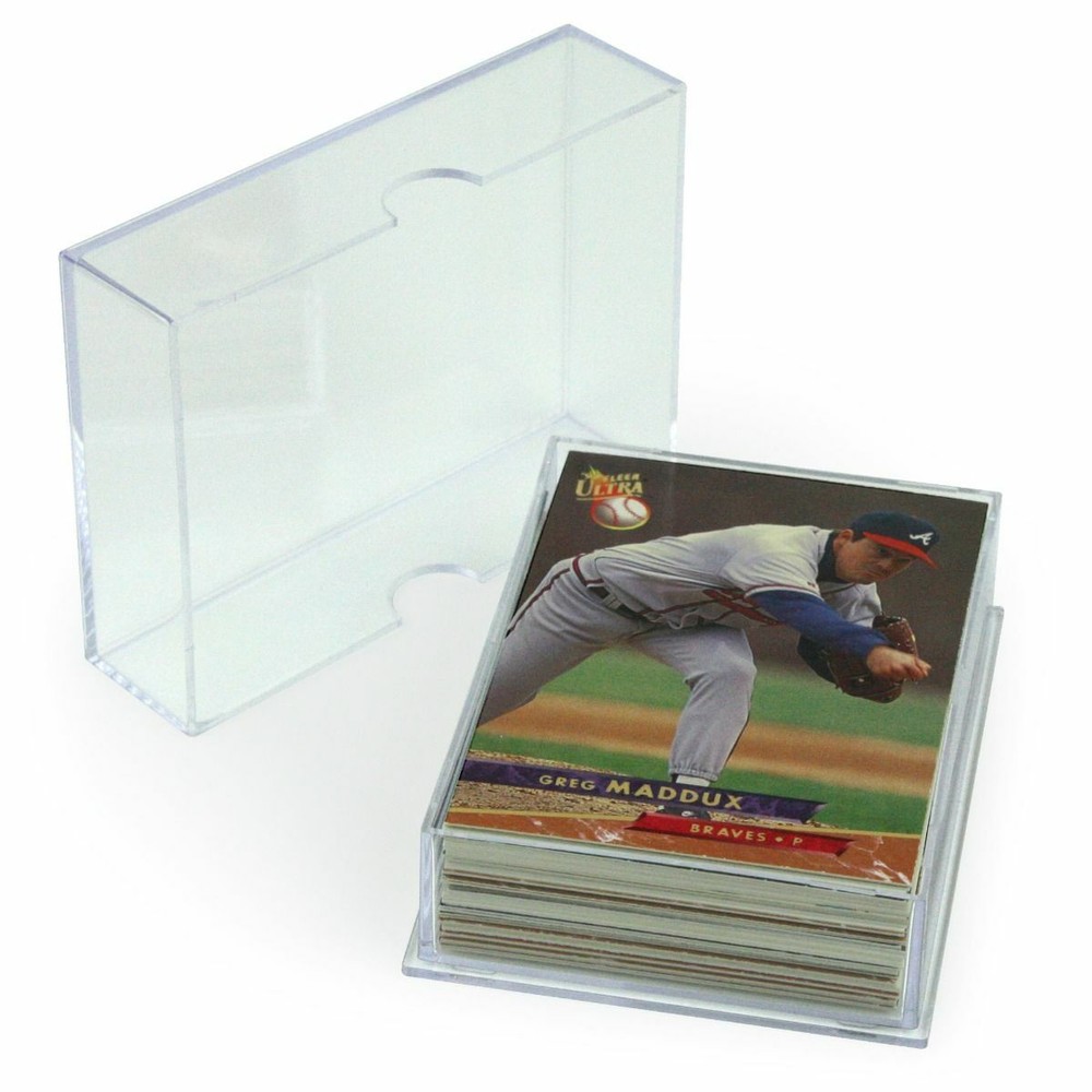 (6 Boxes) BCW 50 Card Size Slider Box Stackable Trading Card Storage Case 3x2